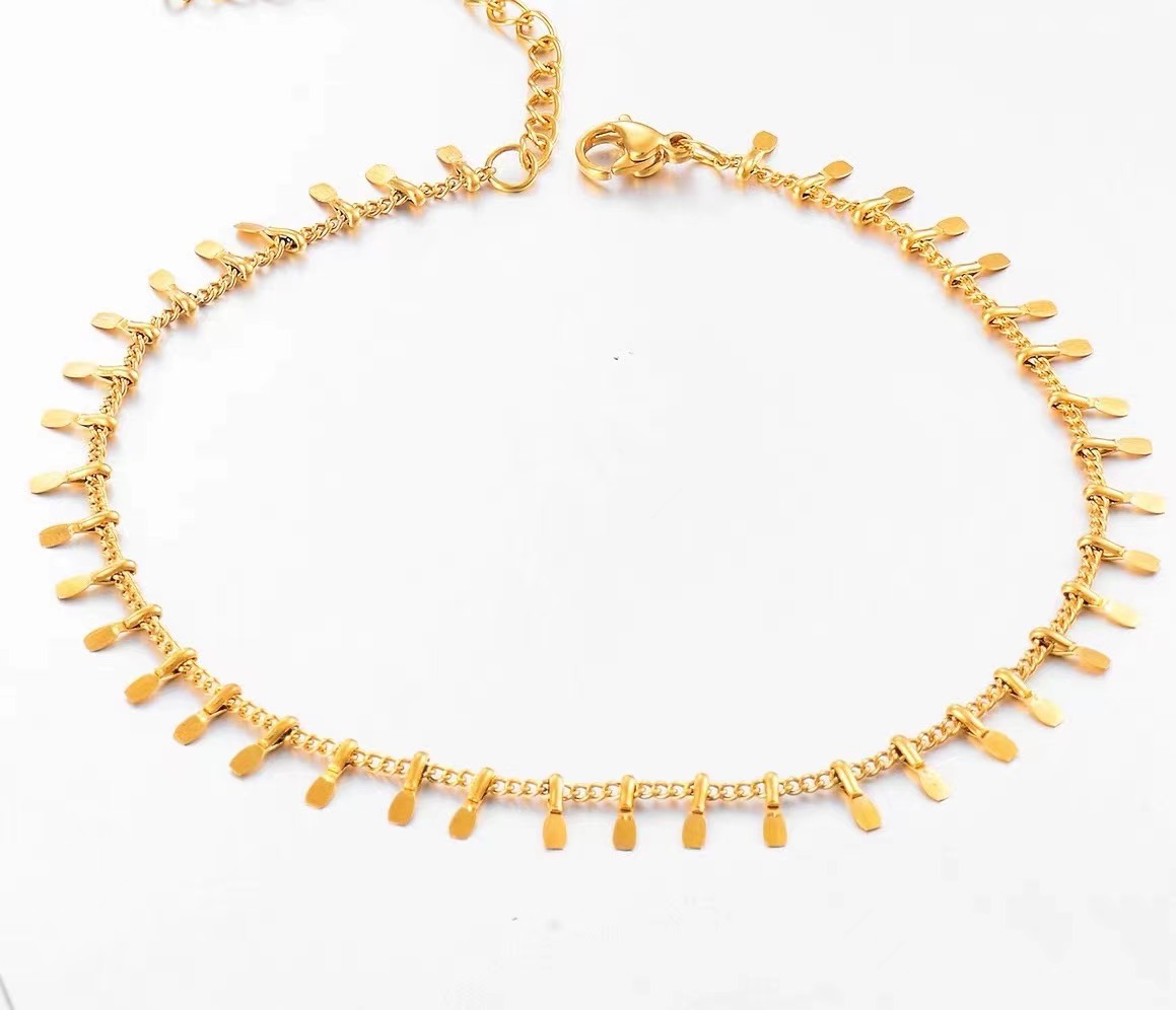 Dainty Gold Teardrop Charm Anklet Delicate Chain Ankle Bracelet
